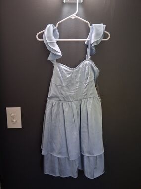 Baby Blue Dress with Smocked Detail